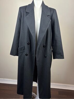 Kristen Blake Classic Maxi length Black 6 Petite Wool Coat